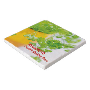 Welcome to Name’s Cooking Class Herb Art Trivet