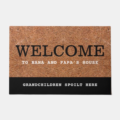 Welcome To Nana And Papas House Rustic Coir Doormat