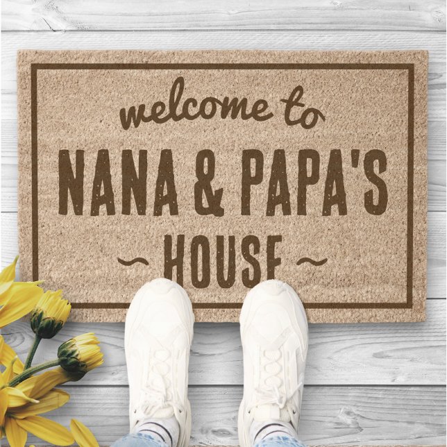 Welcome to Nana Papa's House - Custom Grandparents Fiber Doormat (Creator Uploaded)