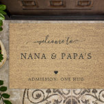 Welcome to Nana & Papa's House Doormat<br><div class="desc">Give your grandma and grandpa a thoughtful and unique gift that they'll truly love. Show them just how much they are loved and appreciated with heartfelt personalized doormats. These are perfect for any entry way - from a rustic farmhouse cabin to an elegant upscale loft. All colors can be changed....</div>