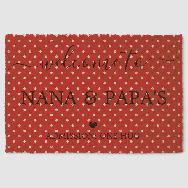 Welcome to Nana & Papa's House Doormat Fiber Doormat (Front)