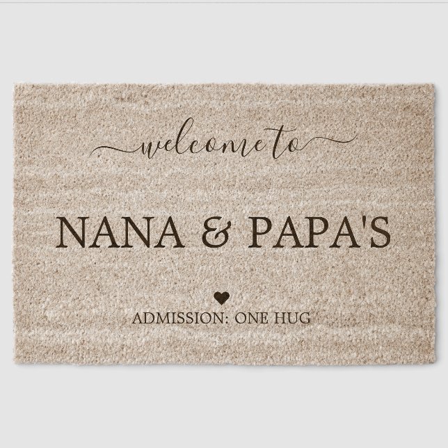 Welcome to Nana & Papa's House Doormat Fiber Doormat (Front)