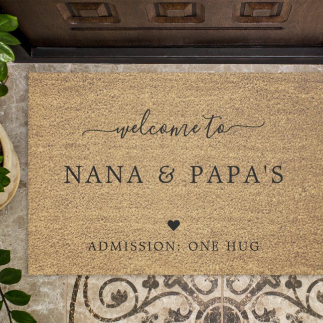 Welcome to Nana & Papa's House FAUX Coir Doormat (Creator Uploaded)