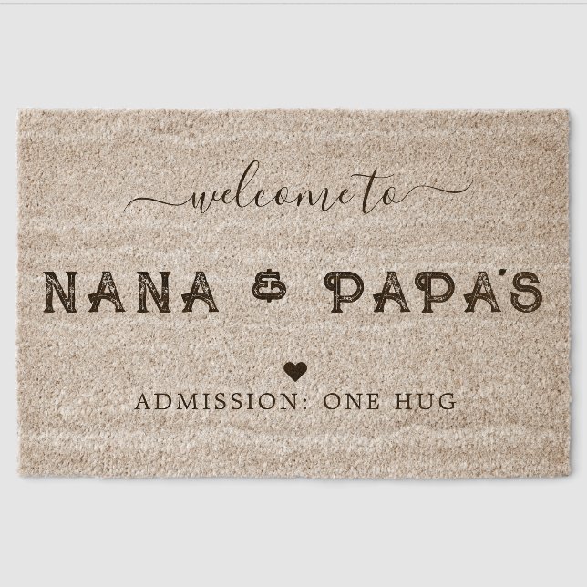 Welcome to Nana & Papa's House Fiber Doormat (Front)
