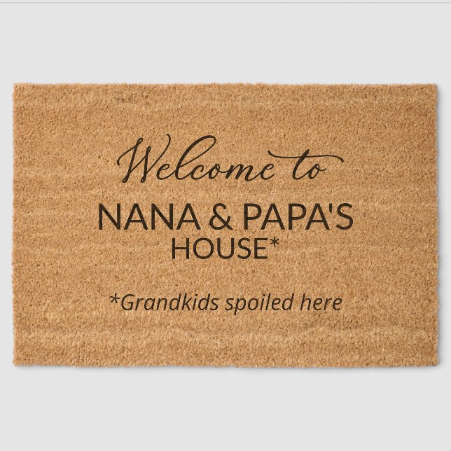 Welcome to Nana & Papa's House Personalized Fiber Doormat (Front)