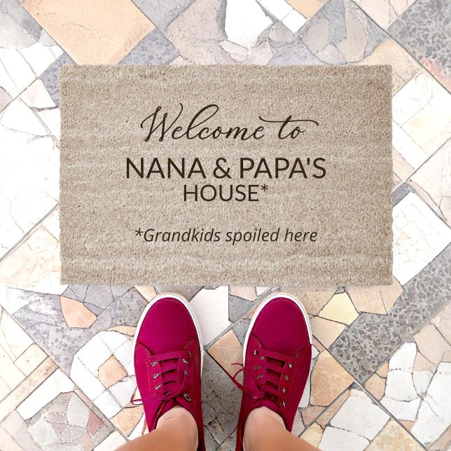 Welcome to Nana & Papa's House Personalized Fiber Doormat (Creator Uploaded)