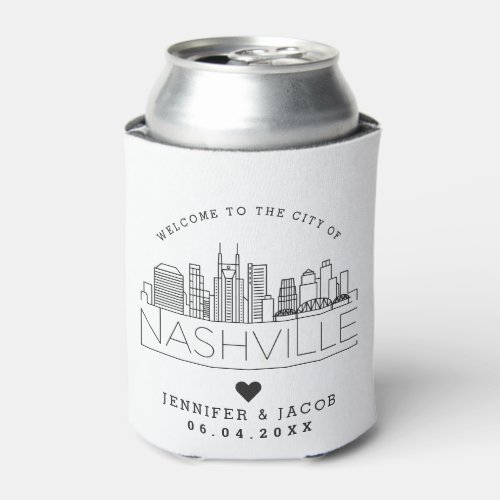 Welcome to Nashville  Wedding Guest Favor  Can Cooler
