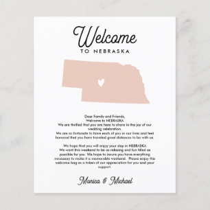 Welcome TO NEBRASKA Letter & Itinerary ANY COLOR