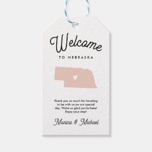 Welcome to NEBRASKA Wedding ANY COLOR!! Gift Tags