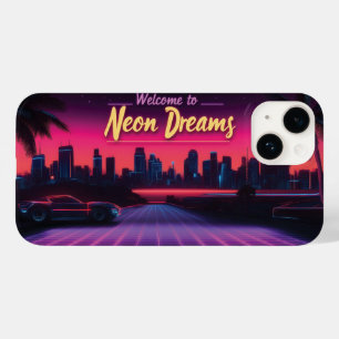 Welcome to Neon Dreams - Retro Wave Cityscape Case-Mate iPhone 14 Case