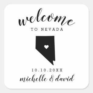Welcome to Nevada Wedding custom favor Square Sticker