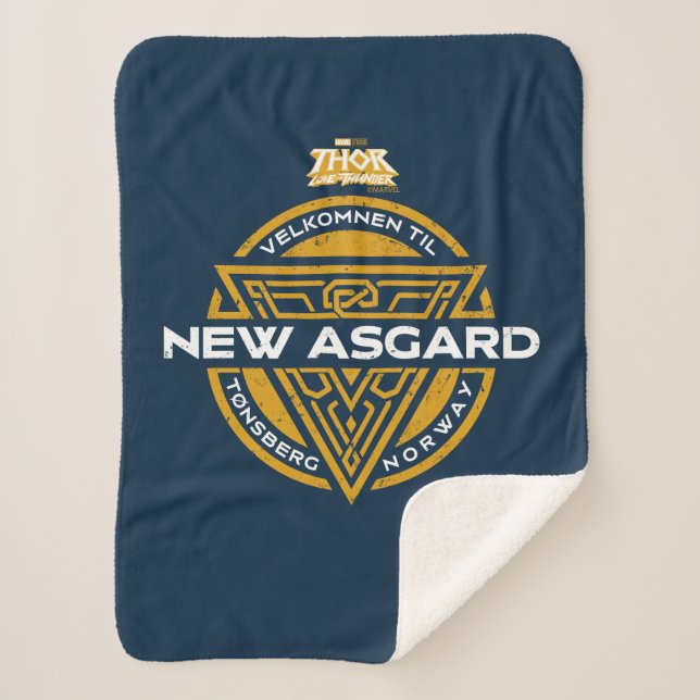 Welcome To New Asgard Souvenir Graphic Sherpa Blanket (Front)
