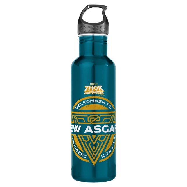 Welcome To New Asgard Souvenir Graphic Stainless Steel Water Bottle (Front)