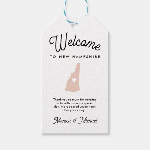 Welcome to NEW HAMPSHIRE Wedding ANY COLOR   Gift Tags