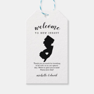 Welcome to New Jersey Calligraphy Wedding Gift Tags