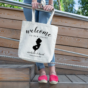 Welcome to New Jersey State Silhouette Wedding Tote Bag