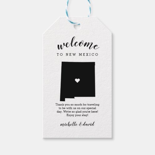 Welcome to New Mexico  Calligraphy Wedding Gift Tags