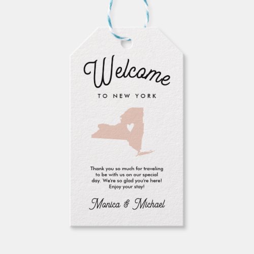 Welcome to NEW YORK  Wedding ANY COLOR Gift Tags