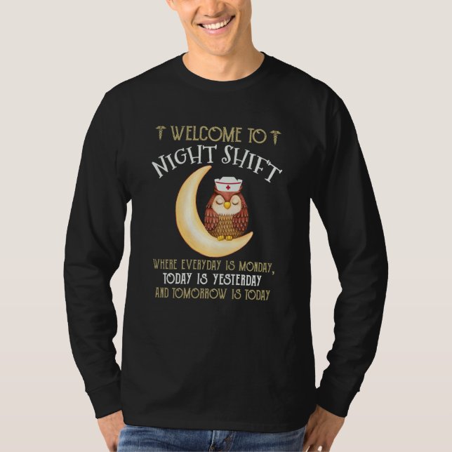 Welcome To Night Shift Nurse Retro Love Stethoscop T-Shirt (Front)