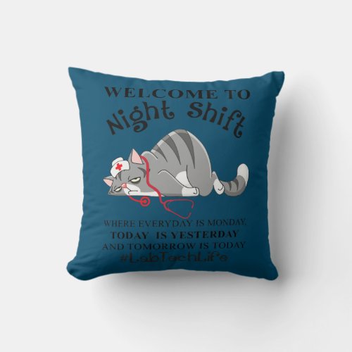 Welcome To Night Shift Where Everyday Is Monday Throw Pillow