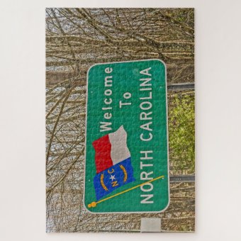 Welcome to North Carolina Sign Jigsaw Puzzle | Zazzle