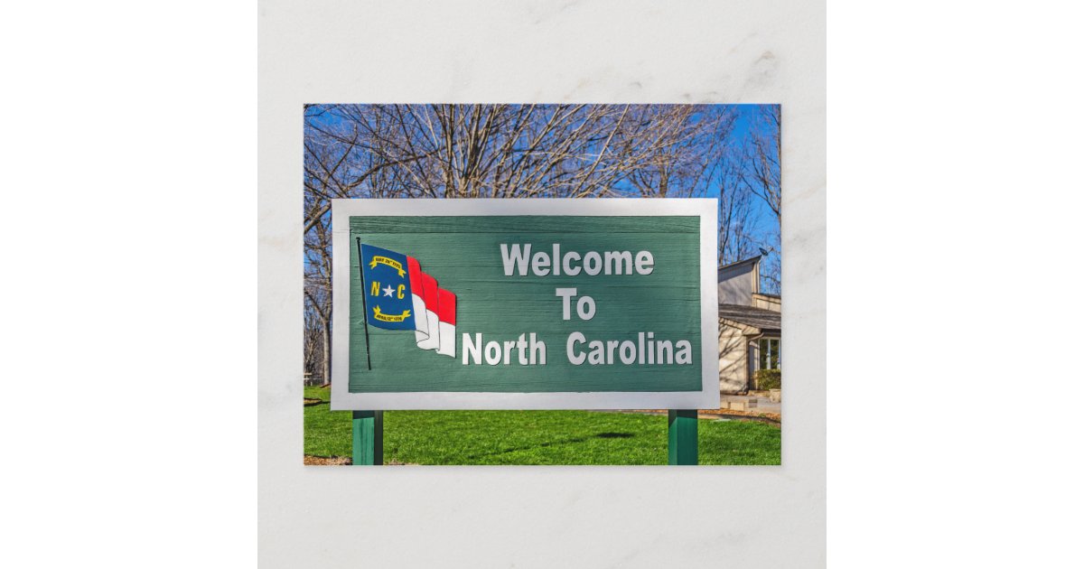 to North Carolina Sign Postcard Zazzle