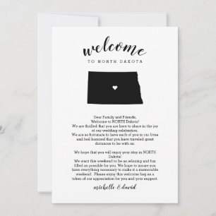 Welcome TO NORTH Dakota Wedding Letter Itinerary