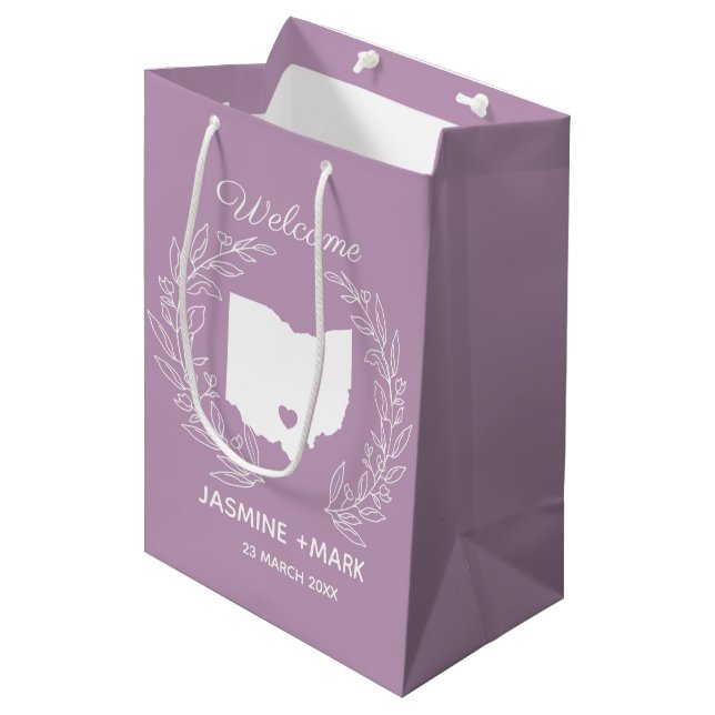 Welcome to Ohio wedding favors custom Medium Gift Bag (Front Angled)