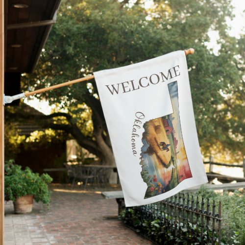 Welcome to Oklahoma Sunset Rider Flag