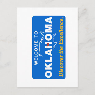 Welcome to Oklahoma - USA Road Sign Postcard