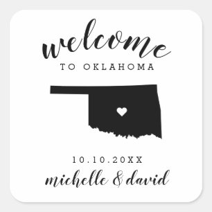 Welcome to Oklahoma Wedding custom favor Square Sticker