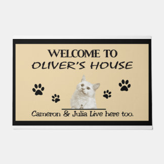 Welcome To Oliver’s House Cat Live Here Too Doormat