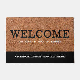 Welcome To Oma & Opa's House Rustic Coir   Doormat