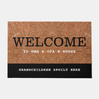 Welcome To Oma & Opa's House Rustic Coir Doormat