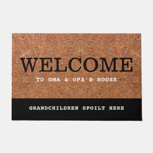 Welcome To Oma  Opas House Rustic Coir   Doormat