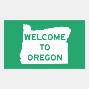 Welcome to Oregon - USA Road Sign Rectangular Sticker