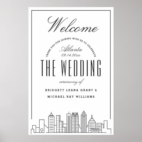 Welcome to Our Atlanta Wedding Poster