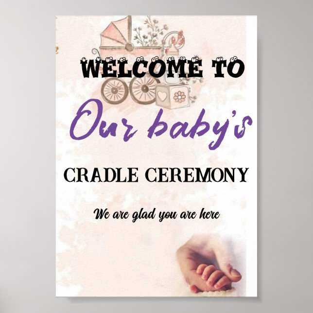 Welcome to Our Baby's Cradle Ceremony Poster (Front)