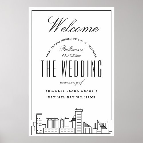 Welcome to Our Baltimore Wedding Poster