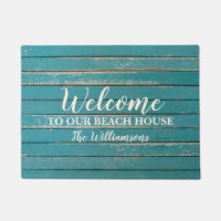 Welcome to Our Beach House Custom Family Name Doormat