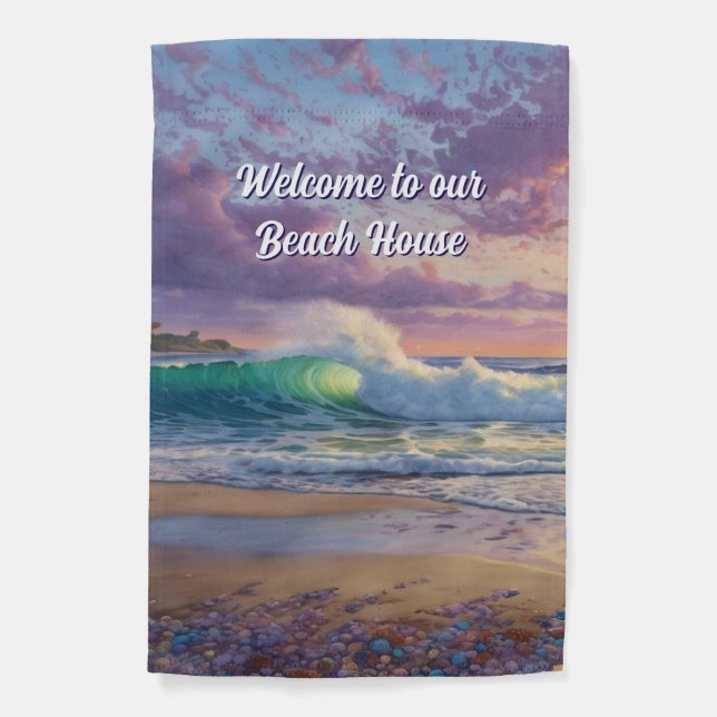 Welcome To our Beach House Garden Flag (Front)