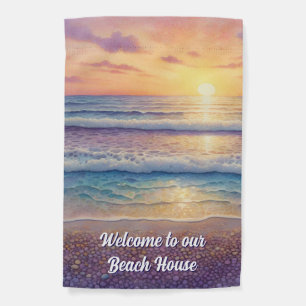 Welcome To our Beach House Garden Flag
