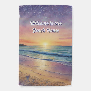 Welcome To our Beach House Garden Flag