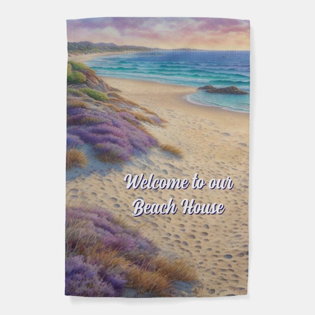 Welcome To our Beach House Garden Flag (Front)