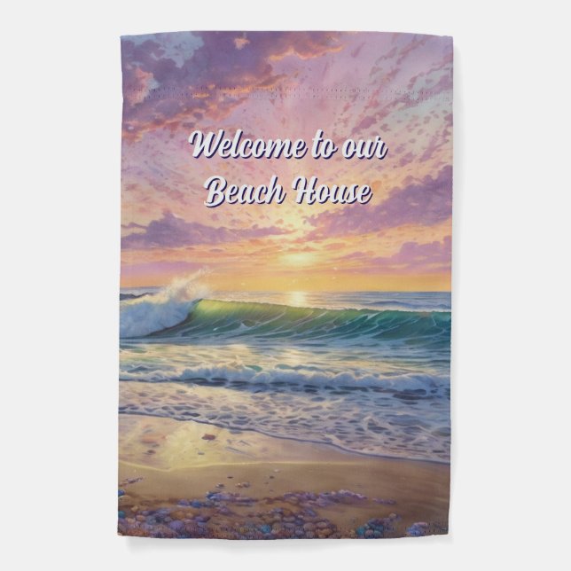 Welcome To our Beach House Garden Flag (Front)