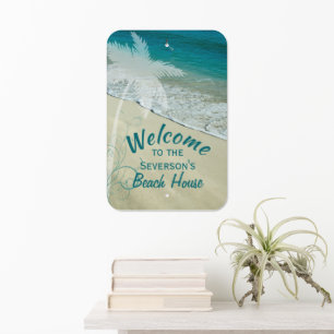 Welcome to our Beach House Metal Sign