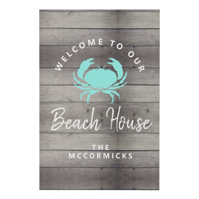 Welcome To Our Beach House Personalized Faux Canvas Print (Front)