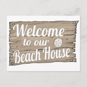 welcome to our beach house postcard