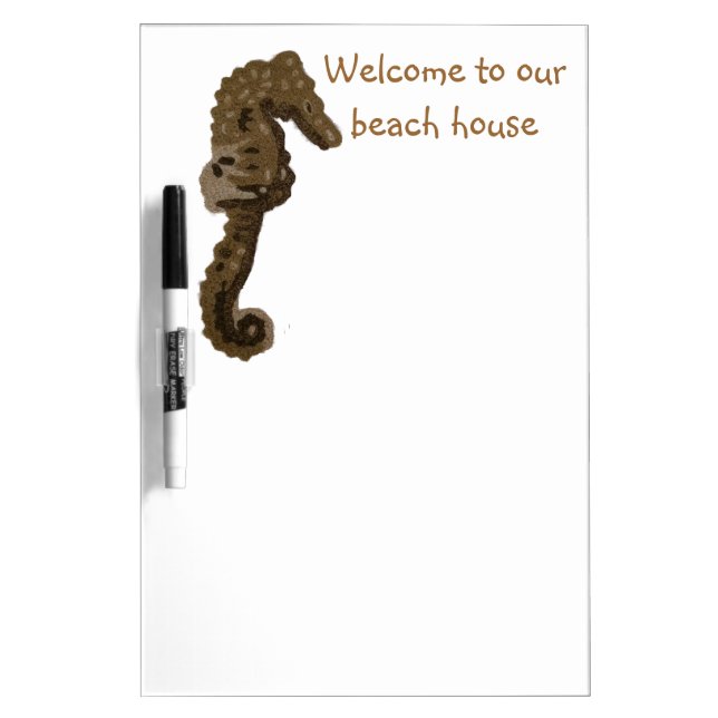 Welcome to Our Beach House SeaHorse Dry Erase Board (Front)