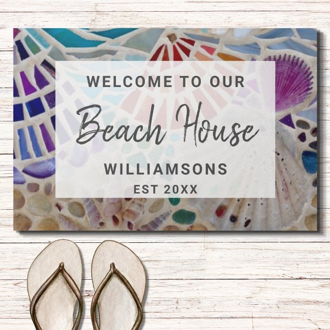 Welcome to Our Beach House Shells Custom Doormat (Creator Uploaded)